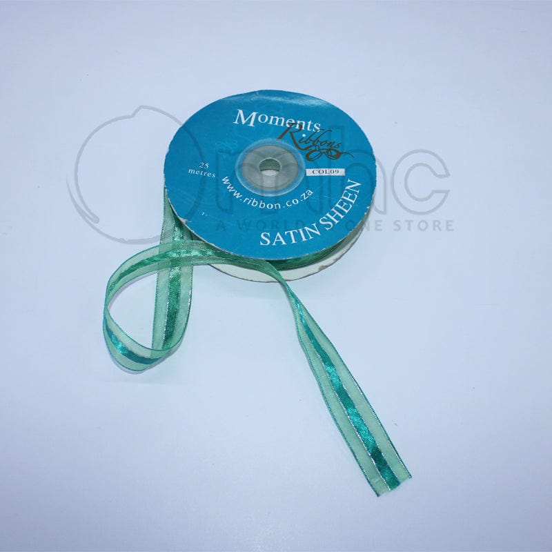 RIBBONS Habby Organza Satin Sheen Ribbon Emerald Green 15mm (7255327309913)