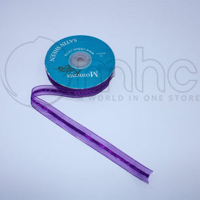 RIBBONS Habby Organza Satin Sheen Ribbon Purple 15mm (7255339499609)