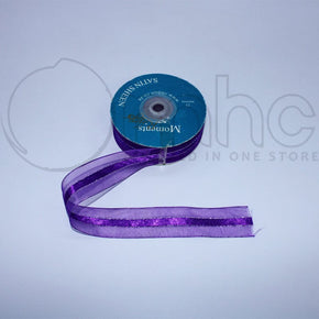 RIBBONS Habby Organza Satin Sheen Ribbon Purple 25mm (7255339303001)