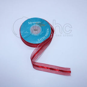 RIBBONS Habby Organza Satin Sheen Ribbon Red 25mm (7255326425177)