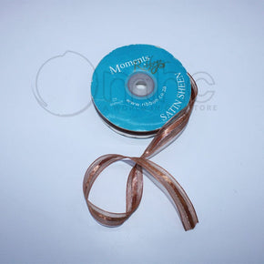 RIBBONS Habby Organza Satin Sheen Ribbon Rust 25mm (7255328784473)