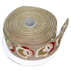 RIBBONS Habby Ribbons Wired Natural Father Xmas Print (2061832192089)