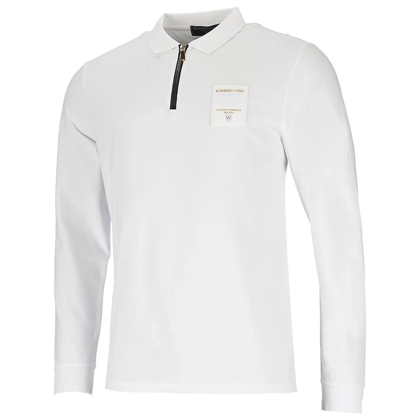 Roberto Vino Golf t-shirt Roberto Vino Long Sleeve Polo Mens White (7280214507609)
