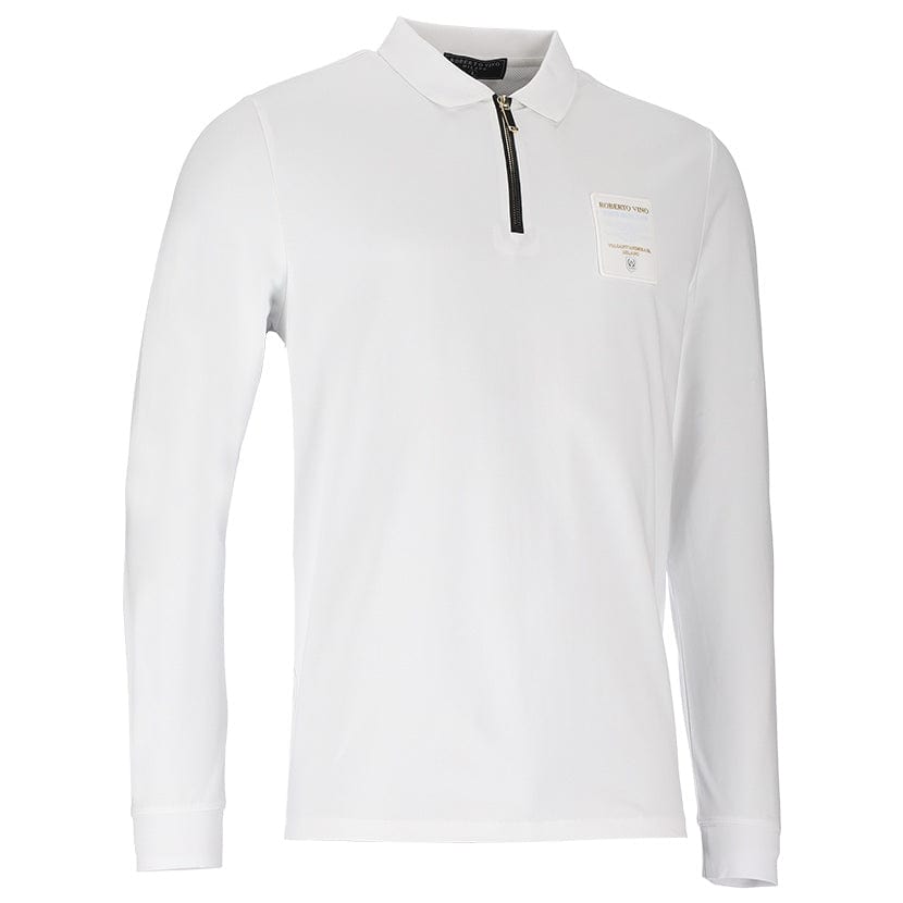 Roberto Vino Golf t-shirt Roberto Vino Long Sleeve Polo Mens White (7280214507609)
