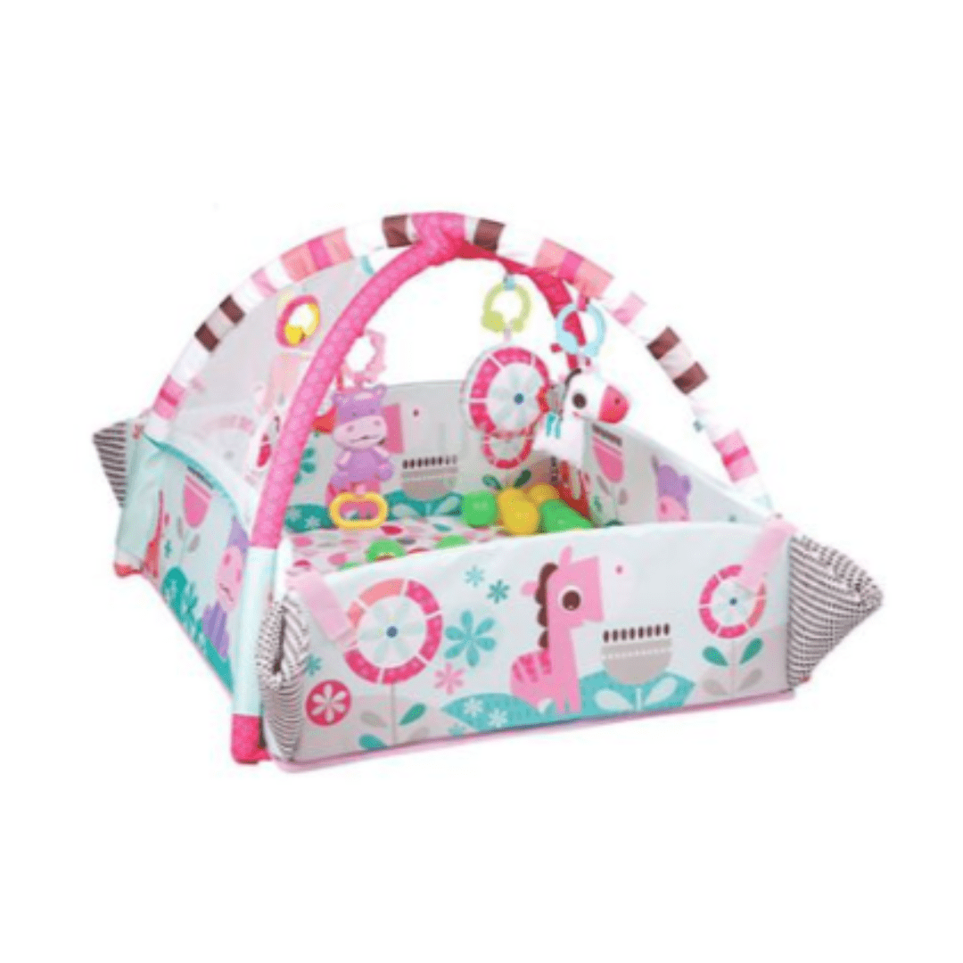ROCKER BABY GYM Baby 5 in 1 Activity Gym & Ball Pit Pink (4598441410649)