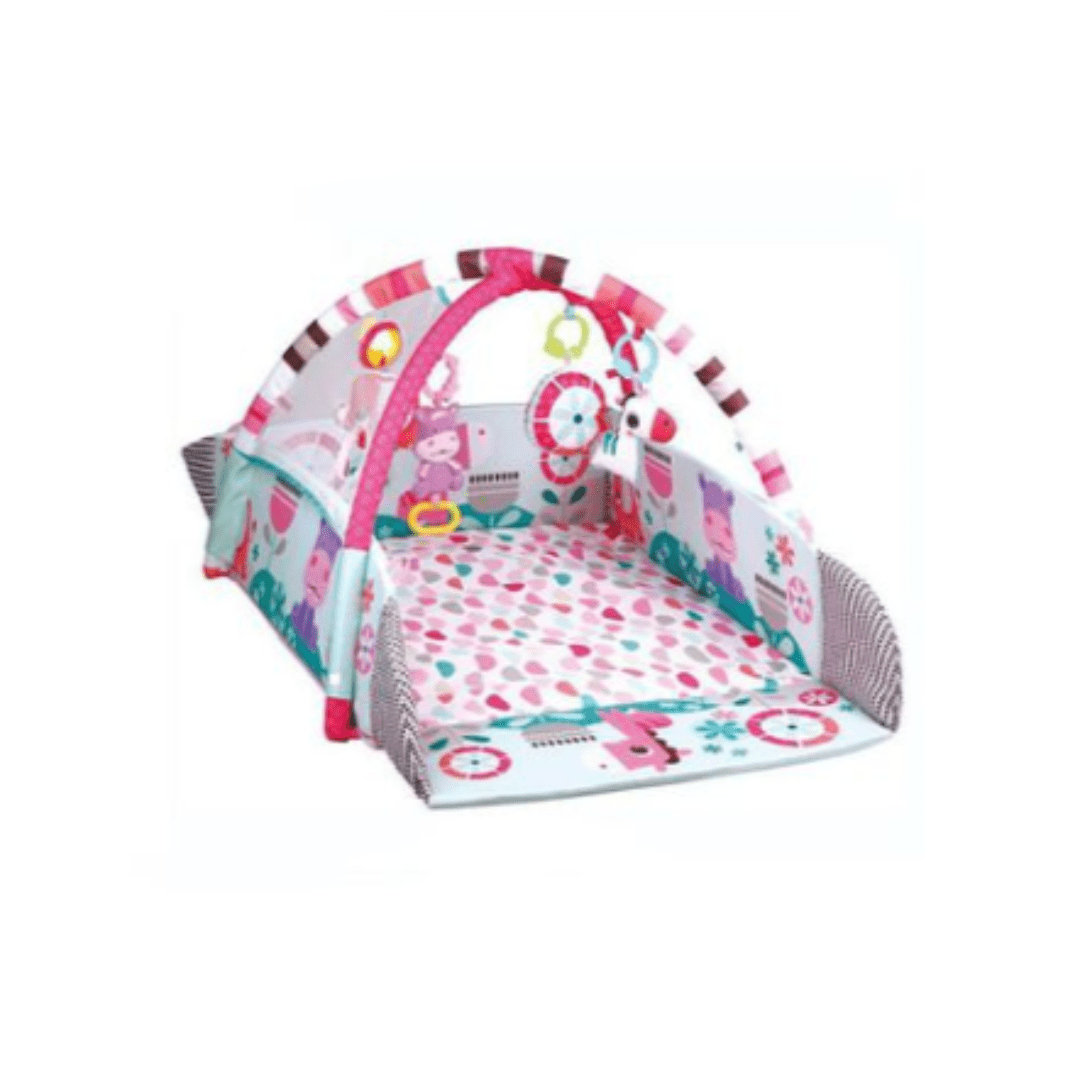 ROCKER BABY GYM Baby 5 in 1 Activity Gym & Ball Pit Pink (4598441410649)