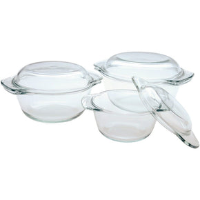 Russell Hobbs Dinner Set Russell Hobbs Classique 3 Piece Curved Casserole Set With Lid RHC3C4048 (7170254405721)