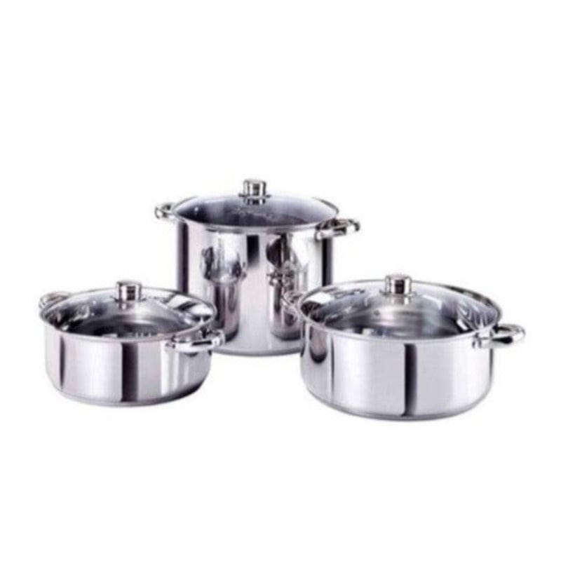 Salton Pots Set Salton Cookware Stainless Steel 6 Piece SSFP6 (4752326590553)