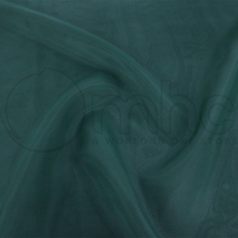 SATIN Dress Fabrics Bottle Green Satin Organdy Fabric 145cm (7241169043545)