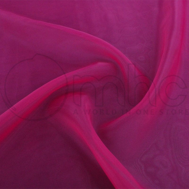 SATIN Dress Fabrics Cerise Satin Organdy Fabric 145cm (7241169043545)
