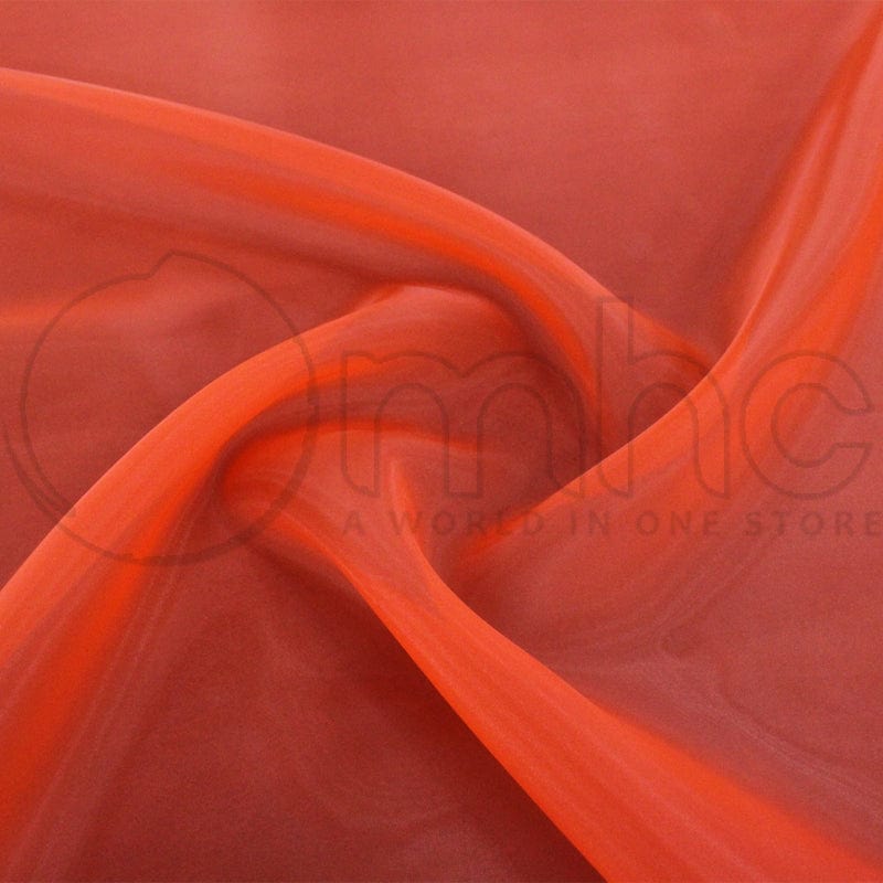 SATIN Dress Fabrics Orange Satin Organdy Fabric 145cm (7241169043545)