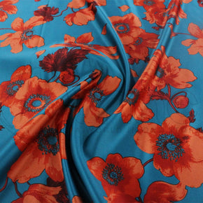 SATIN Dress Fabrics Printed Floral Duchess Satin Fabric 150cm (7187802685529)