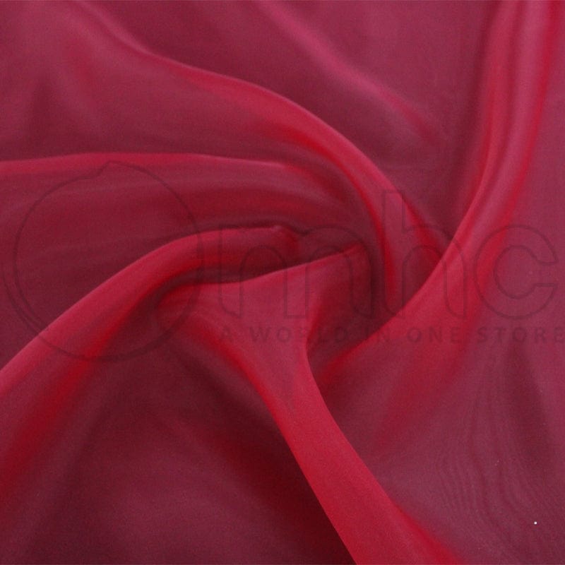 SATIN Dress Fabrics Red Satin Organdy Fabric 145cm (7241169043545)