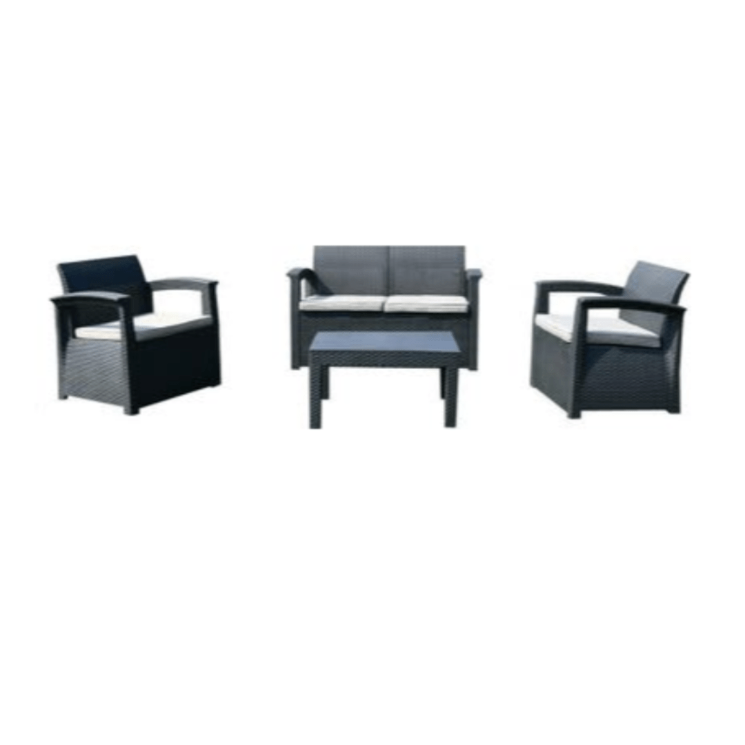 SEAGULL Outdoors Seagull Romano Table & Chair Set 4 Seater Grey (4739046834265)
