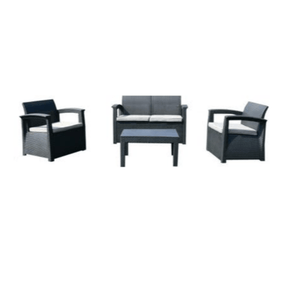 SEAGULL Outdoors Seagull Romano Table & Chair Set 4 Seater Grey (4739046834265)