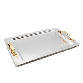 Seden Furniture & Lights Seden Stainless Steel Flower Border Tray With Gold Handle (7138238627929)