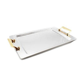 Seden Furniture & Lights Seden Stainless Steel Plain Tray With Gold Handle (7138237546585)