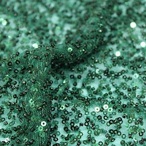 SEQUINS Dress Fabrics French Beaded Spangle Lace Bottle Green (4781890404441)