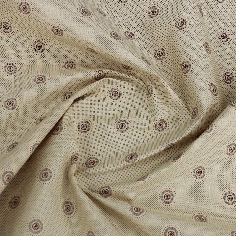 SHWE SHWE Dress Fabrics Cream Printed Shwe Shwe Fabric 150 cm (6637193887833)