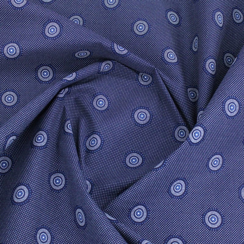 SHWE SHWE Dress Fabrics Navy Printed Shwe Shwe Fabric 150 cm (6637193887833)