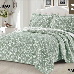 SIMON BAKER BEDSPREAD Queen: 250x270cms plus 2 Pillowcases Simon Baker Bilbao Jacquard Bedspread Marine (6595037659225)