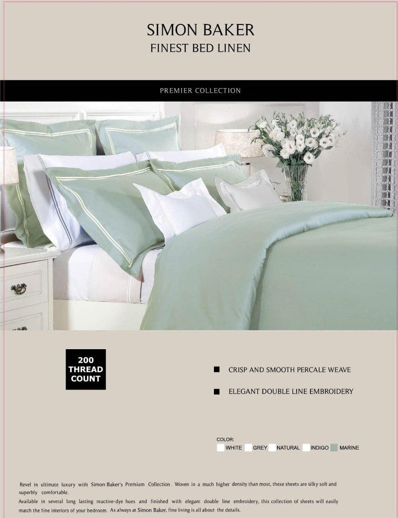 SIMON BAKER Duvet Cover Simon Baker 200 Thread Count Cotton Satin Stitched Duvet Cover Set Marine (6596021387353)