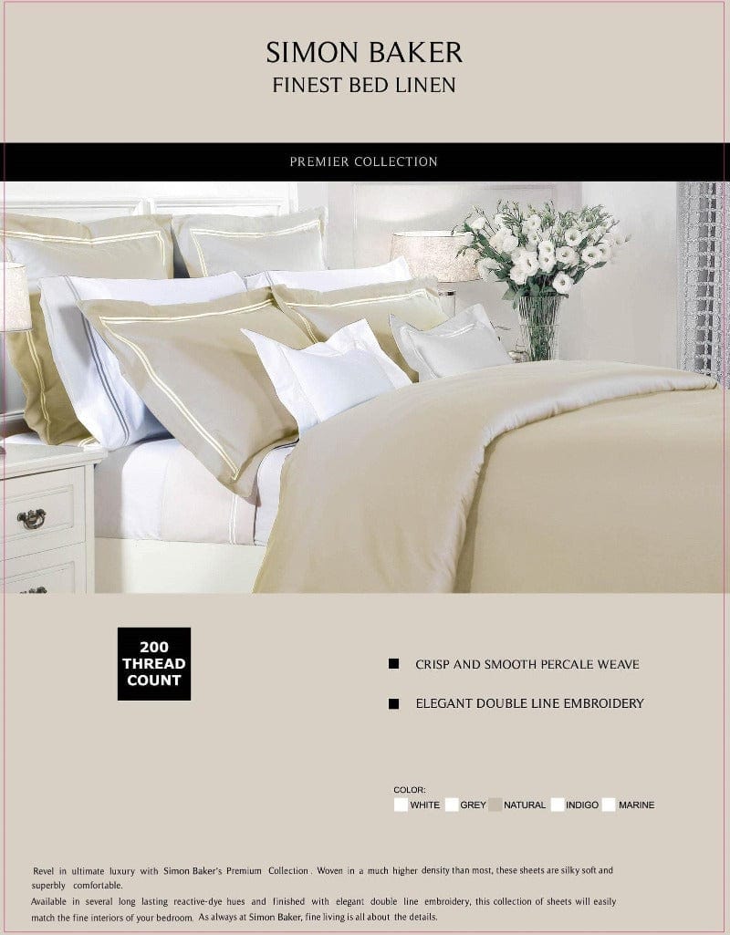 SIMON BAKER Duvet Cover Simon Baker 200 Thread Count Cotton Satin Stitched Duvet Cover Set Natural (6596018274393)