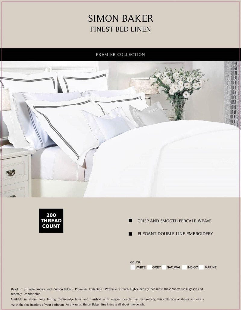 SIMON BAKER Duvet Cover Super King Duvet Cover Set White Simon Baker 200 Thread Count Cotton Satin Stitched Duvet Cover Set White (6596022370393)