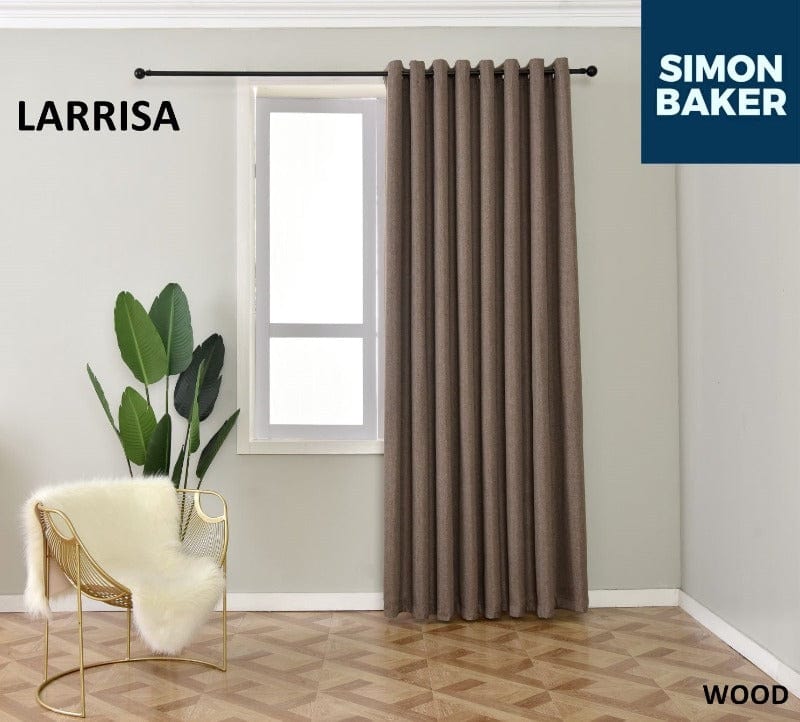 SIMON BAKER EYELET CURTAIN Larrisa Wood 265 X 218 CM Simon Baker Larrisa Wood Ready Made Eyelet Curtain (6596763091033)
