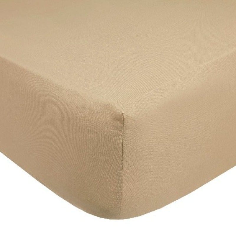 SIMON BAKER FITTED SHEET beige / Queen Simon Baker T144 Polycotton Queen Fitted Sheet (6976539492441)