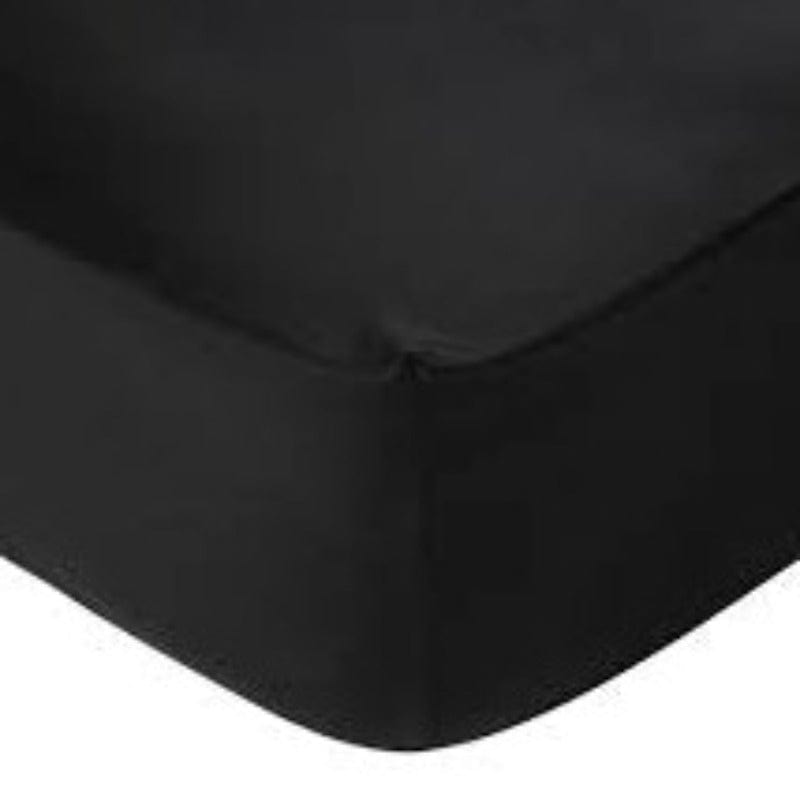 SIMON BAKER FITTED SHEET Black / Double Simon Baker T144 Polycotton Double Fitted Sheet (6976537821273)