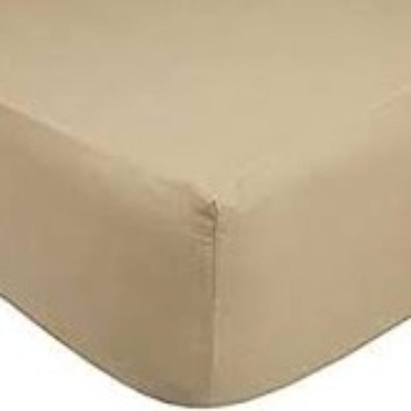 SIMON BAKER FITTED SHEET Cappuccino / 3/4 Simon Baker T144 Polycotton Three Quarter Fitted Sheet (6976537002073) (8018278776921)