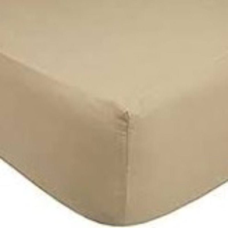 SIMON BAKER FITTED SHEET Cappuccino / King Simon Baker T144 Polycotton King Fitted Sheet (6976540082265)