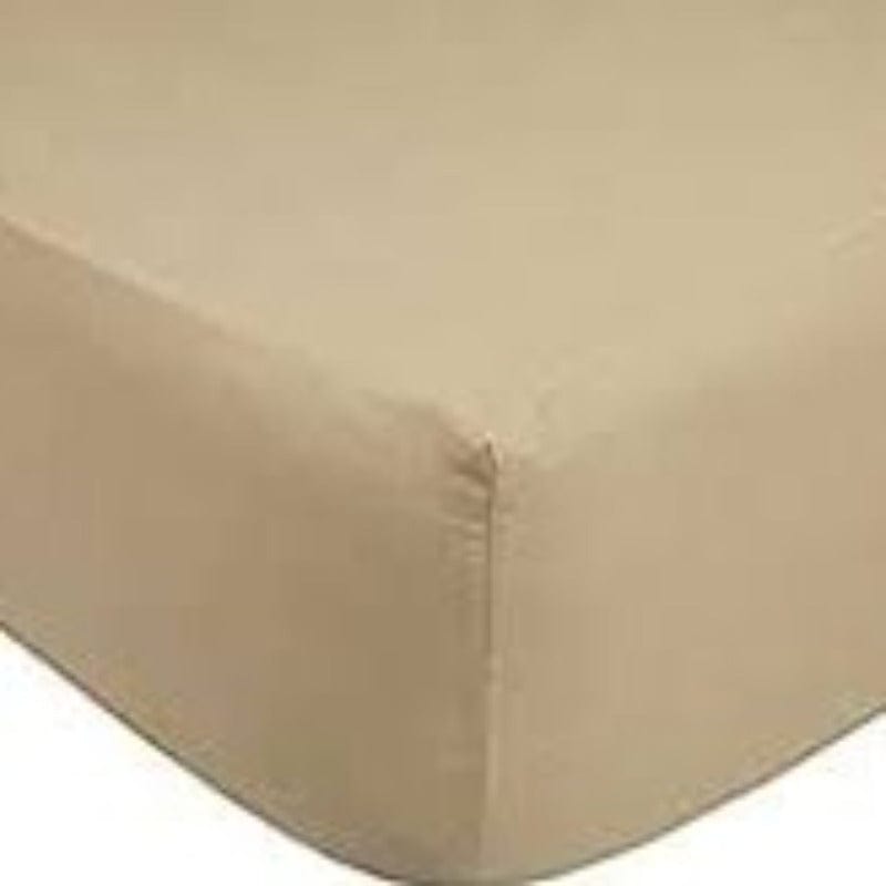 SIMON BAKER FITTED SHEET Cappuccino / Queen Simon Baker T144 Polycotton Queen Fitted Sheet (6976539492441)