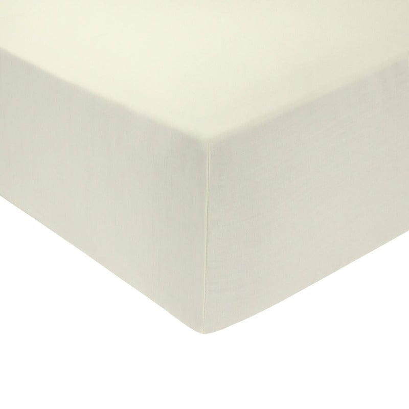 SIMON BAKER FITTED SHEET Cream / Queen Simon Baker T144 Polycotton Queen Fitted Sheet (6976539492441)