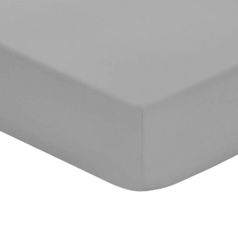 SIMON BAKER FITTED SHEET Grey / Queen Simon Baker T144 Polycotton Queen Fitted Sheet (6976539492441)