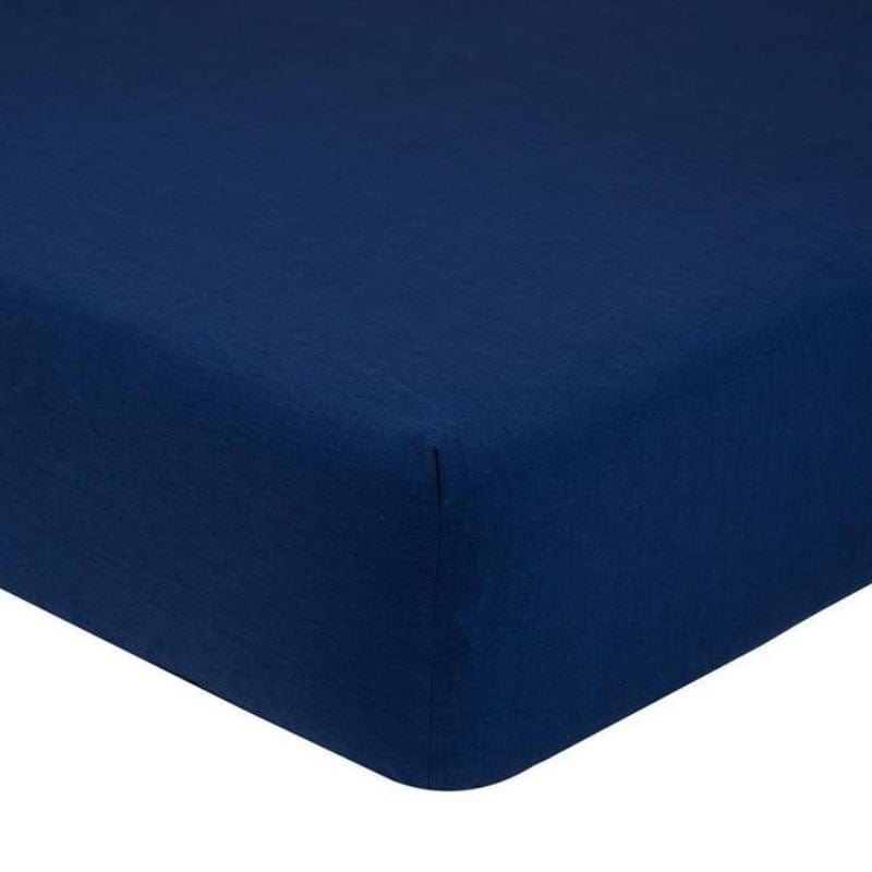 SIMON BAKER FITTED SHEET Navy / Double Simon Baker T144 Polycotton Double Fitted Sheet (6976537821273)