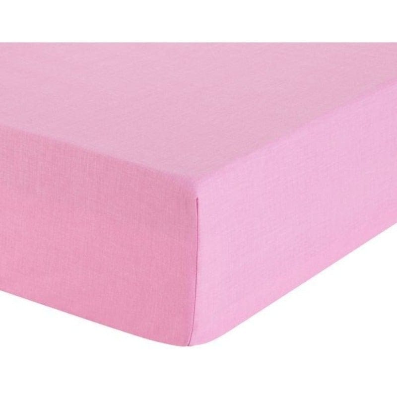 SIMON BAKER FITTED SHEET Pink / Queen Simon Baker T144 Polycotton Queen Fitted Sheet (6976539492441)