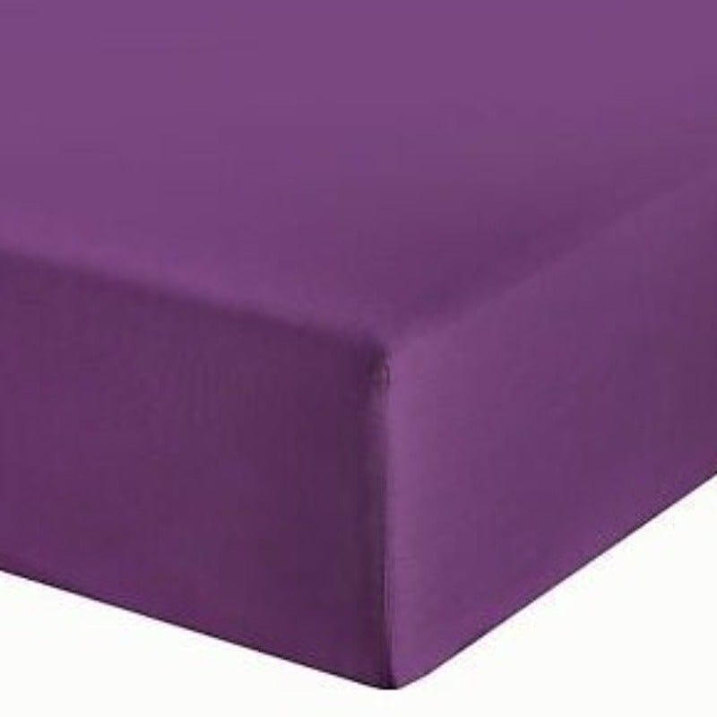 SIMON BAKER FITTED SHEET Purple / Queen Simon Baker T144 Polycotton Queen Fitted Sheet (6976539492441)