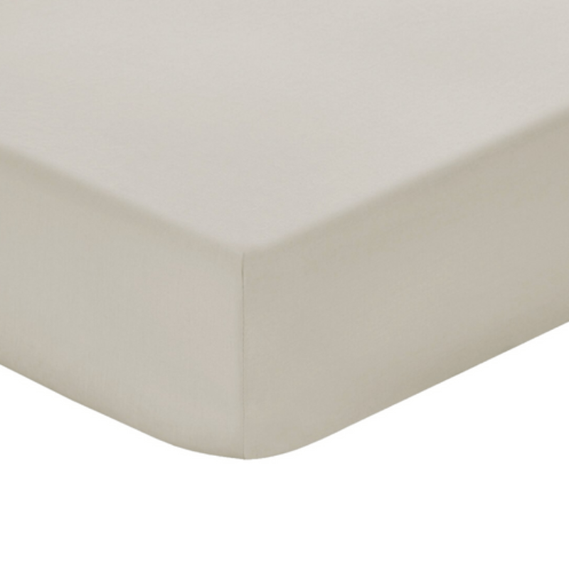 SIMON BAKER FITTED SHEET Stone / Queen Simon Baker T144 Polycotton Queen Fitted Sheet (6976539492441)