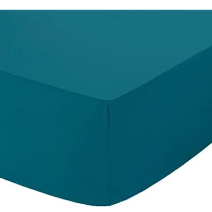 SIMON BAKER FITTED SHEET Turquoise / Double Simon Baker T144 Polycotton Double Fitted Sheet (6976537821273)