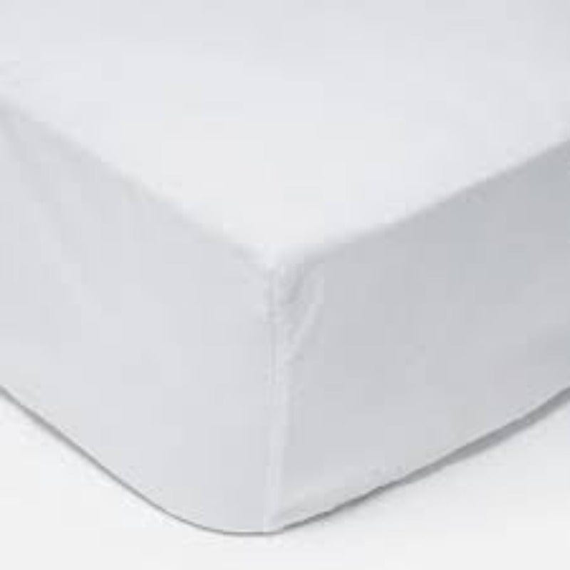 SIMON BAKER FITTED SHEET White / Queen Simon Baker T144 Polycotton Queen Fitted Sheet (6976539492441)