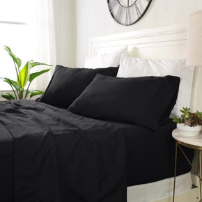 SIMON BAKER SHEET SET Dreamzz 3 Piece Bed Sheet Set T144 Polycotton Black Double (7222674128985)