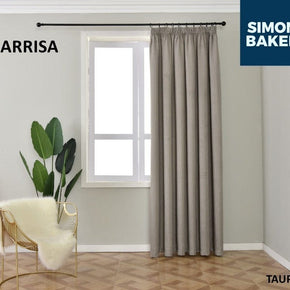 SIMON BAKER TAPE CURTAIN Larrisa Taupe 265 X 218 CM Simon Baker Larrisa Taupe Ready Made Tape Curtain (6596454711385)