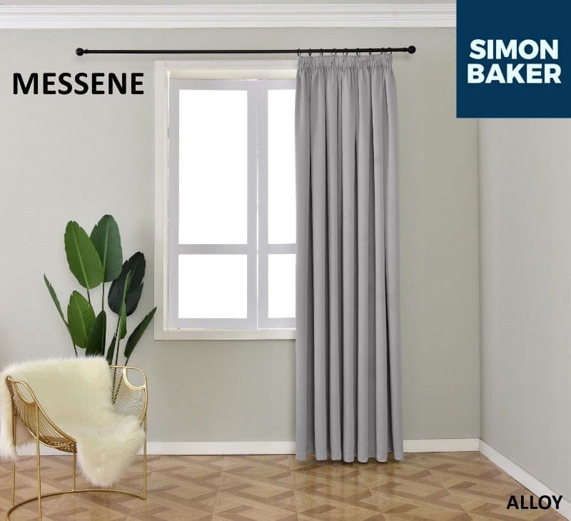 SIMON BAKER TAPE CURTAIN Messene Alloy 265 X 218 CM Simon Baker Messene Alloy Ready Made Tape Curtain (6596483678297)