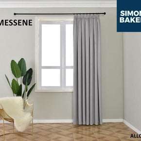 SIMON BAKER TAPE CURTAIN Messene Alloy 265 X 218 CM Simon Baker Messene Alloy Ready Made Tape Curtain (6596483678297)