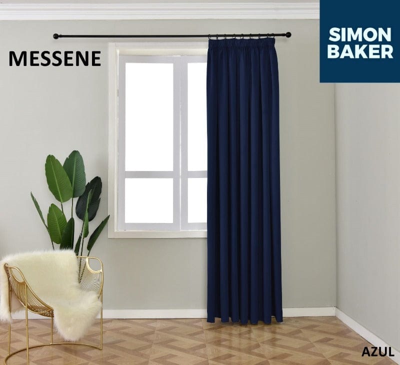 SIMON BAKER TAPE CURTAIN Messene Azul 265 X 218 CM Simon Baker Messene Azul Ready Made Tape Curtain (6596498554969)