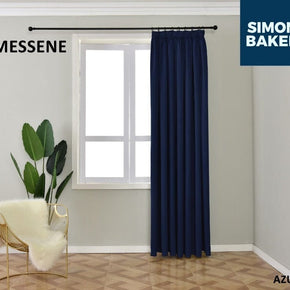 SIMON BAKER TAPE CURTAIN Messene Azul 265 X 218 CM Simon Baker Messene Azul Ready Made Tape Curtain (6596498554969)