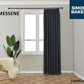 SIMON BAKER TAPE CURTAIN Messene Charcoal 265 X 218 CM Simon Baker Messene Charcoal Ready Made Tape Curtain (6596501667929)