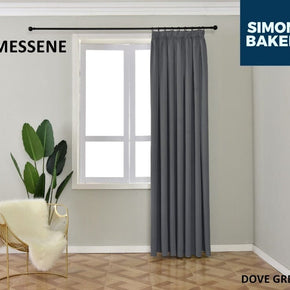 SIMON BAKER TAPE CURTAIN Messene Dove Grey 265 X 218 CM Simon Baker Messene Dove Grey Ready Made Tape Curtain (6596505895001)